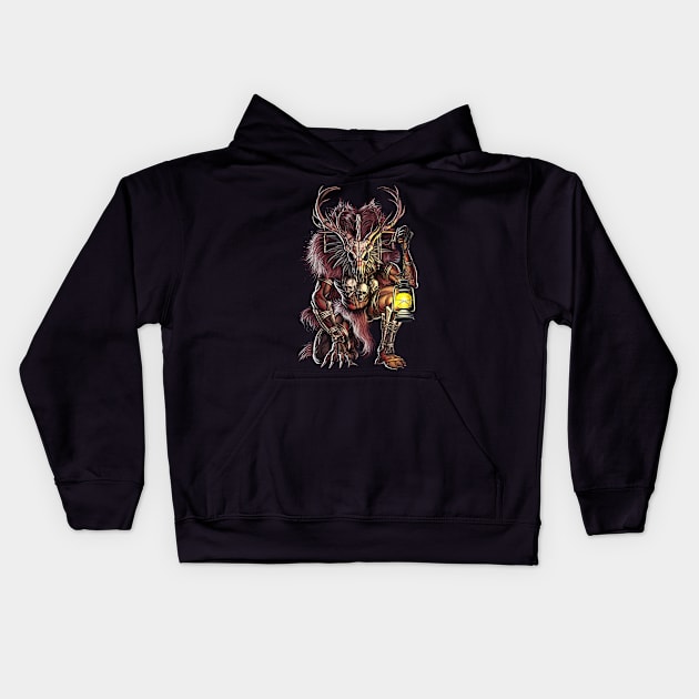 Cryptid Wendigo Kids Hoodie by underheaven